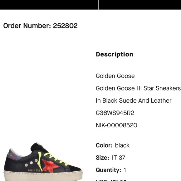 Golden Goose Black and Red Sneakers - Picture 2 of 8